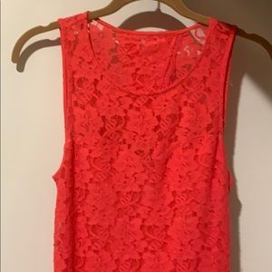 Pink lace open back body con dress